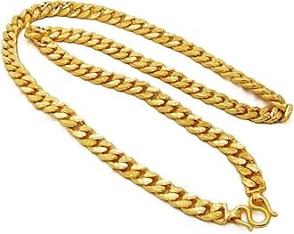 Men's Deluxe Chain Heavy 24k Thai Baht Gold Gp Necklace 29 inch 10 MM