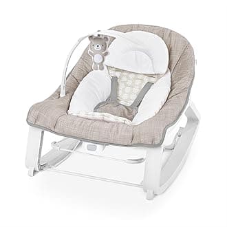 Ingenuity Keep Cozy 3-in-1 Grow with Me Vibrating Baby Bouncer Seat & Infant to Toddler Rocker, Vibrations & Toy Bar, 0-30 Months Up to 40 lbs (Linden)