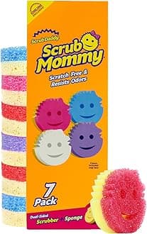 - Scrub Daddy Scrub Mommy Kitchen Sponges for Dishes & Wiping Spills - Dual-Sided Dish Scrubber Sponge for Cleaning - Multi-Colored Bulk Pack - Stain & Odor Resistant (7 Count)