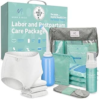 Postpartum Essentials Kit – Labor and Delivery Essentials for Moms After Birth – Postpartum Recovery Kit Includes Peri Bottle, Witch Hazel, Comfy Garments & More