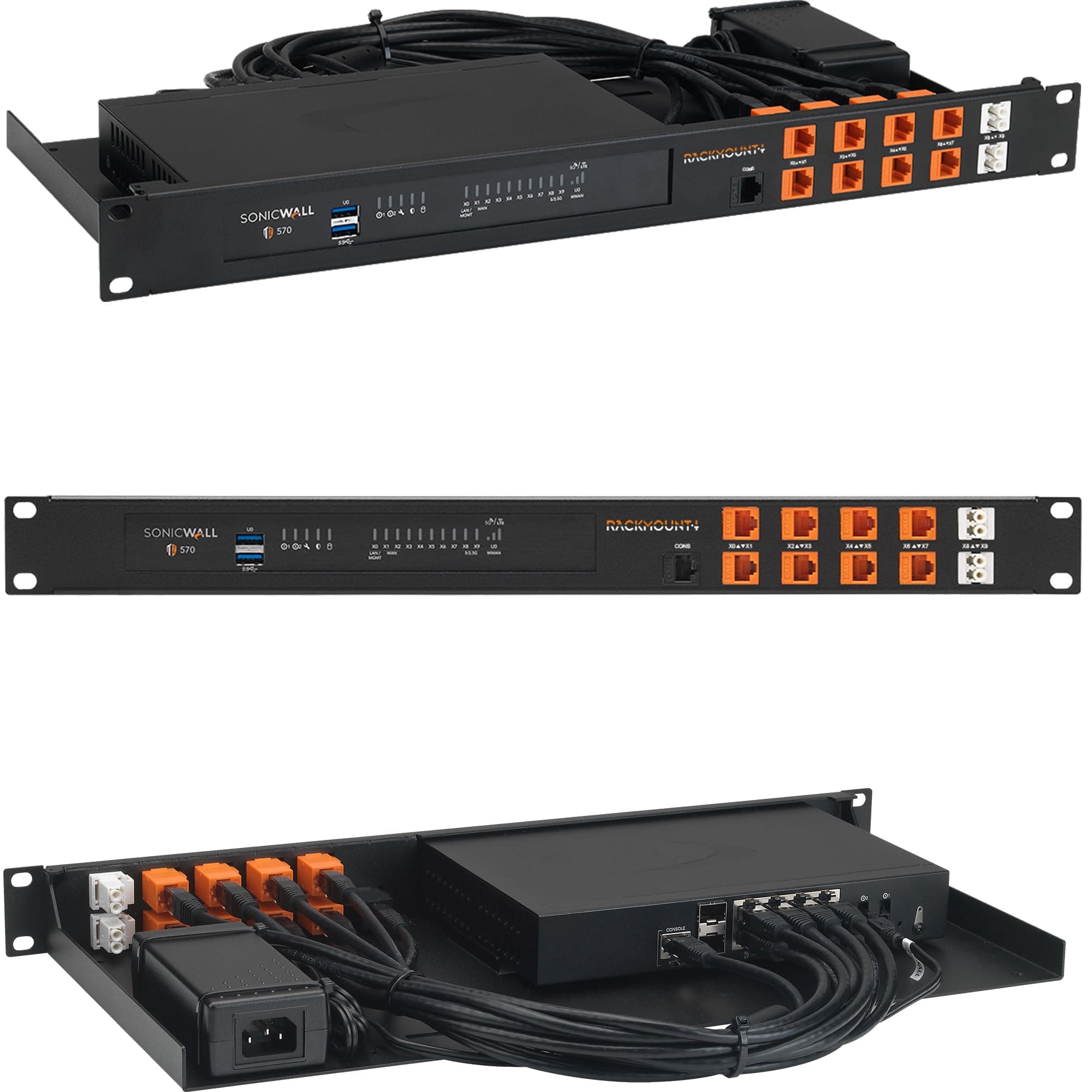 SonicWall Firewall Rack Mount - 1U Server Rack Shelf with Easy Access Front Network Connections, Properly Vented, Customized 19 Inch Rack - RM-SW-T9 by Rackmount.IT