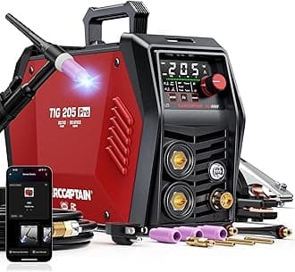 ARCCAPTAIN iControl TIG 205 Pro, 5 In 1 Cold Spot Stick/TIG Welder, 120V/240V Welding Machine with Large LED Display, 2T/4T, Hot start, Arc Force and Anti-stick