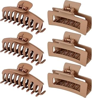 79Style 6pcs Hair Clips For Women Claws Clips For Thick Hair Banana Clips For Hair PLastic Hair Clip For Girls Hair Claw Clips Women (Chocolate)