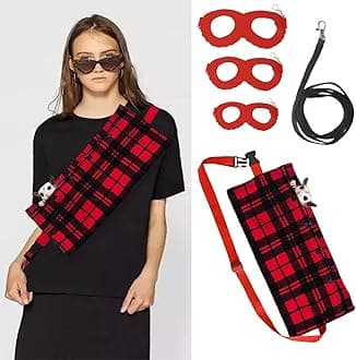 MANON ROSA Sugar Glider Pouch - Small Animal Carrier Bag with Harness Set for Bonding Sling for Reptile Pets Bearded Dragons Lizards Backpack Accessories for Outdoor Travel Walking Resting Red