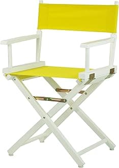 18" Director's Chair White Frame with Yellow Canvas