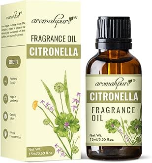 Aromahpure Fragrance Oil | 15ml | Citronella Aroma Oil for Home Fragrance | Best for Aromatherapy | Helps in Concentration & Meditation | Used in Diffusers, Candles, Air Fresheners, Soaps