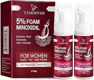Women's 5% Minoxidil Foam: Hair Growth Treatment for Women's Thicker and Fuller Hair, 2 Pack of 2.10 oz