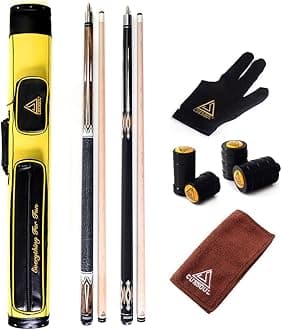 - CUESOUL House Bar Pool Cue Sticks,Two Cue Sticks + 2x2 Pool Cue Case Hard