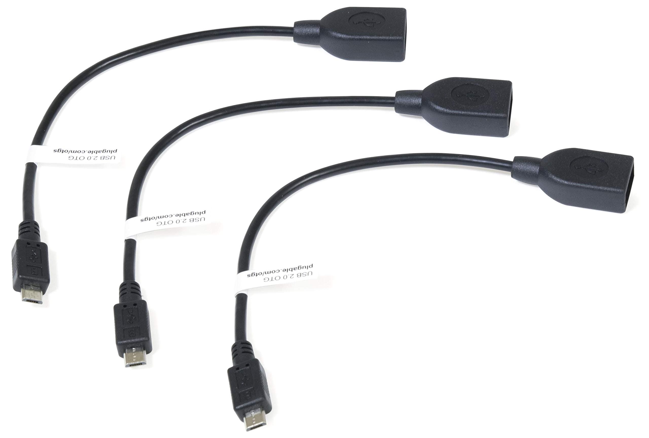 Plugable usb2-otgs-3x 1.75 m Micro B USB A Micro USB B; USB A; male/female USB Cable – USB (Cables 1.75 m Black, Black, Right)