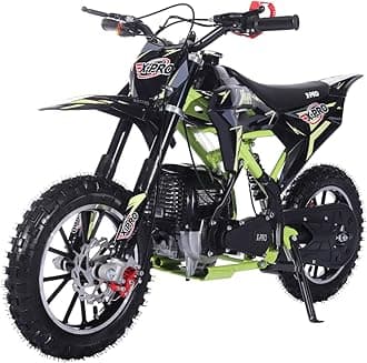 X-PRO Hawk Mini Dirt Bike, Gas Power 4 Stroke Dirt Bike! 40CC Pit Bike, Pull Start, 10" Wheels! (Green(New Decals))