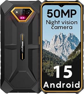 Ulefone Armor X13 Rugged Phone, 12+64GB, 50MP Rear Camera, 24MP Night Vision Camera, Android 15 OS Rugged Smartphone, 6.52” Screen, 6320mAh, NFC, GPS, Dual 4G Unlocked Phones- Orange