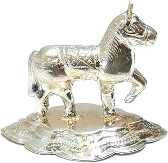 Pure Silver Horse Idol for Puja (Chandi ka Ghoda, Single)