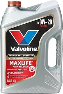 MaxLife Extended Protection High Mileage 0W-20 Full Synthetic Motor Oil 5 Quart