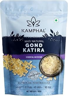 Kamphal Premium Gond Katira 100gm | Pure 100% Natural Almond Gum, Badam Pisin | Tragacanth Gum | High Cooling Properties | Superfood