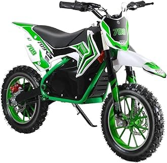 YOXIER Electric Dirt Bike for Kids Ride-On Motorcycle, 36V 350W Battery Powered Dirt Bikes for Kids 8-14, Off-Road Electric Dirt Bike, High-Torque Motor, 45+ Min Ride Time,Green