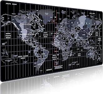 Gaming Mouse Pad XXL,Anti-Skid 900x400mm Mouse Pads Extended Large Desk Pad World Map Keyboard Mousepad (Upgrade Version) 9640