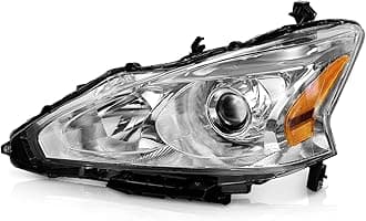 WEELMOTO for 2013-2015 Nissan Altima Sedan Headlights Assembly,Headlight Replacement for 13 14 15 Nissan Altima Chrome Housing Amber Reflector Left Driver Side(DOES NOT FIT XENON/HID)