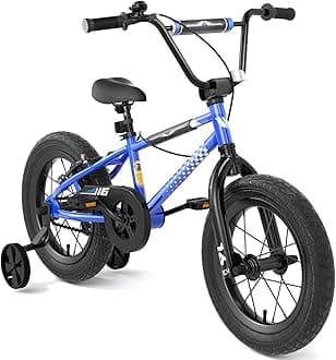 67i Boys Bikes for Ages 5-8 - 12/14/16 Inch Kids BMX Style Bike with Training Wheels, Dual Brakes & Night Safety Reflectors