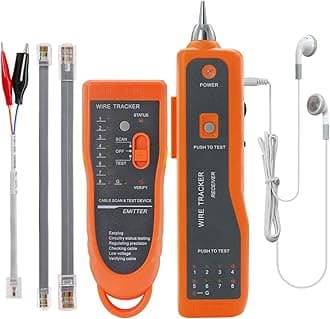 Wire Tester RJ45 RJ11 Cable Tracker Line Finder Multifunction Wire Tracker Ethernet LAN Network Cat5 Cat6 with Earphone for Cable Collation, Network Maintenance Collation, Telephone Line Test