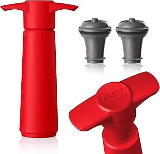 The Original Wine Saver with 2 Vacuum Stoppers, Red (Red), Standard (09816606)