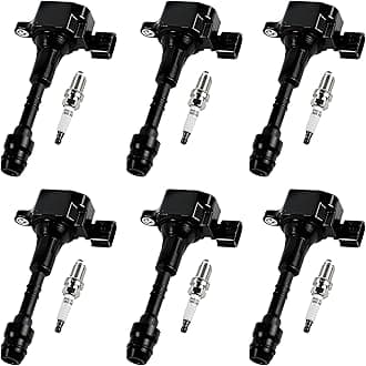 UF349 Ignition Coil Iridium Spark Plugs Set of 6 Fits for Altima Frontier Murano Pathfinder Quest Xterra I35 QX4 Equator Replaces 224488J11C, 3340082Z10, 224488J111, C1406