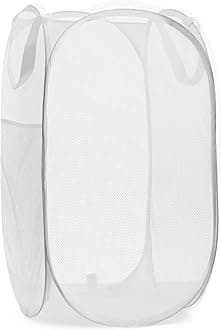 Deluxe Pop Up Laundry Basket, White, 14" x 24"