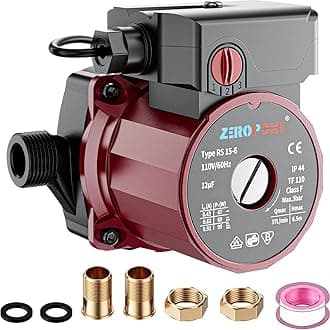 ZeroPone Recirculating Pump, 93W Water Circulator Circulating Pump NPT 3/4" w/NPT 1/2" Adapter, 15-6C 3-speed Control Recirculation for Electric Water Heater System