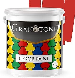- GRANOTONE Floor paint for cement floor and tiles, Polyurethane and Acrylic Polymer Based Concrete Sealer, Anti-Slip, Thick & Durable tile paint 4 L,P.O. RED