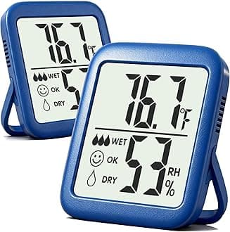 Antonki Room Thermometer for Home, 2 Pack Digital Temperature and Humidity Monitors, Indoor Hygrometer Sensor, Humidity Gauge, Humidity Meter for Baby Room, Terrarium, Incubator, Greenhouse