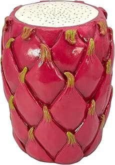 Galt International 18" Dragonfruit Tropical Fruit Stool Side Vibrant Table Home Decor Plant Stand Garden Indoor Outdoor Decorations