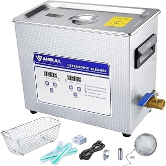 10L/2.6Gal 240W Professional Ultrasonic Cleaner Machine with 304 Stainless Steel and Digital Timer Heater for Jewelry Watch Coin Glass Circuit Board Small Parts