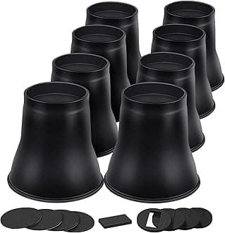 Bed Risers 6 Inch Heavy Duty, Round Furniture Risers for Bed Desk Table Sofa Couch，Bed Lifts Risers, Support up to 6000 Lbs(8 Pack Black)