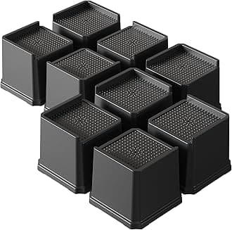 Napnapday Bed Risers 4 Inch Heavy Duty 9 Pack Oversized L-Shaped Bed Furniture Elevators 1,500 lbs Lifts Up Riser for Sofa and Table