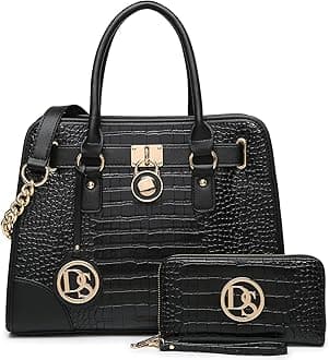 Dasein Women Handbags Top Handle Satchel Purse Shoulder Bag Hobo Bag Work Bag Set 2pcs