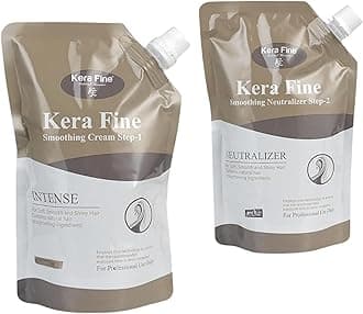 KERA FINE Smoothing Cream Step-1 & Step-2 Hair Straightening Rebonding 125 ml each