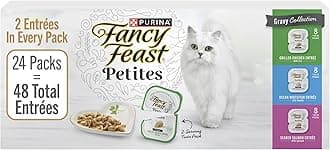 Purina Gourmet Wet Cat Food Variety Pack, Petites Gravy Collection, Break-apart tubs, 48 Servings - (24) 2.8 oz. Tubs