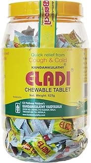 KANDAMKULATHY Eladi Chewable Tablets - 625g (Approx. 250 nos) | Natural Ayurvedic Remedy for Cough & Throat Support | 100% Veg | Easy-to-Consume Candy