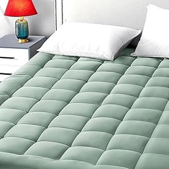 EASELAND Mattress Pad Pillow Top Mattress Cover Quilted Fitted Mattress Protector 8-21" Deep Pocket Cooling Mattress Topper (Pale Aqua, Full)