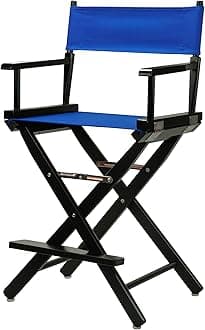 24" Director's Chair Black Frame-with Royal Blue Canvas, Counter Height