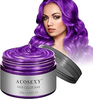 Temporary Hair Color Wax Dye,Hair Color Spray, Natural Hair Coloring Wax Material Disposable Hair Styling Clays Ash for Cosplay,Party,Masquerade, Halloween.etc (Purple, 1 Pack)