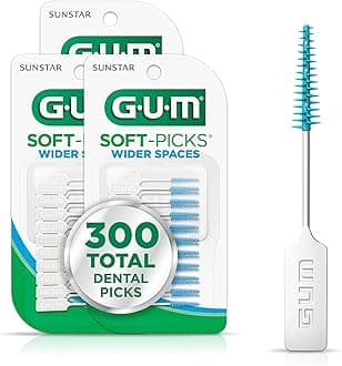 GUM Soft-Picks Wide Space, Easy to Use Dental Picks for Teeth Cleaning Health, with Convenient Carry Case, Dentist Recommended Dental Picks, 100ct (3pk)
