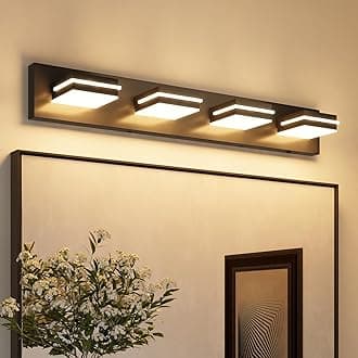VOLISUN 5CCT Bathroom Light Fixtures Over Mirror, Dimmable, 360°Rotatable Head, 30 inch, 4 Light Bathroom Vanity Light Fixtures, Black LED Vanity Lights for Bathrooms-ETL Certificated