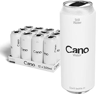 Cano Water Still Multipack Cans (12 x 500ml), Resealable Lids, Natural Spring