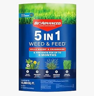 BioAdvanced 5 In 1 Weed and Feed, Granules, 24 lb, Lawn Fertilizer