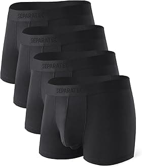 SeparatecMens Trunks Underwear with Dual Pouch, Soft Breathable Rayon Made from Bamboo Trunk Underwear for Men