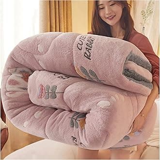 RRNAR Down Duvet, Cashmere Quilt, Quilt/quilts, Comforter, Winter Quilt Thicken Lamb Cashmere Duvet for All Seasons, Soft and Durable Heavy Quilts, Machine Washable,J,150x200cm(2.5kg) [Energy Class A]