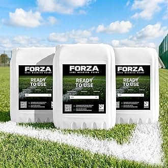 FORZA Ready To Use Grass Pitch Line Marking Paint [10L | 15KG] | Quick-Dry, Weatherproof, High-Visibility White Paint for Sports Pitches | Suitable for Wheel-To-Wheel Machines - Pack of 1, 3, 5