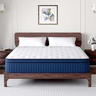 Queen Mattress, 12 Inch Hybrid Mattresses with Gel Memory Foam and Individually Pocket Innerspring Euro Top Medium Firm for Motion Isolation, Edge Support