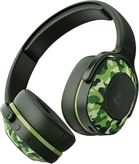 Boat Rockerz 425, ENx Tech, ASAP Charge, 25H Battery, Dual Pair, Stream Ad Free Music via App Support, Bluetooth Headphones, Wireless Over Ear Headphone with Mic (Army Green)