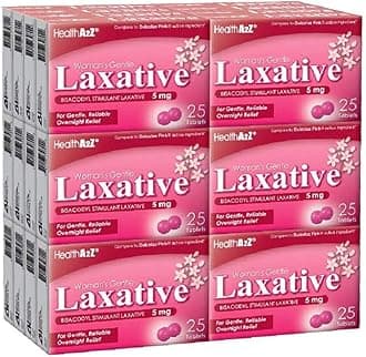 - HealthA2Z® Woman’s Gentle Laxative | Bisacodyl 5mg Stimulant Laxative | Constipation Relief | Gentle & Reliable Overnight Support | 24 Packs of 25 Tablets Each (600 Tablets Total) | Value Pack